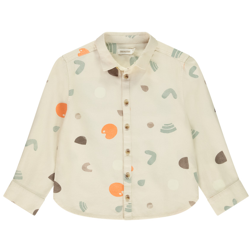 Camisa de manga larga de tela con estampado arty niño 