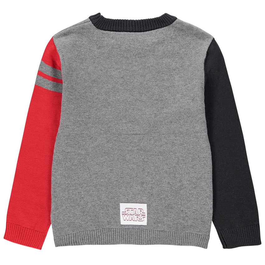 Pull en tricot tricolore motif casque Star Wars  Additional Pull en tricot tricolore motif casque Star Wars