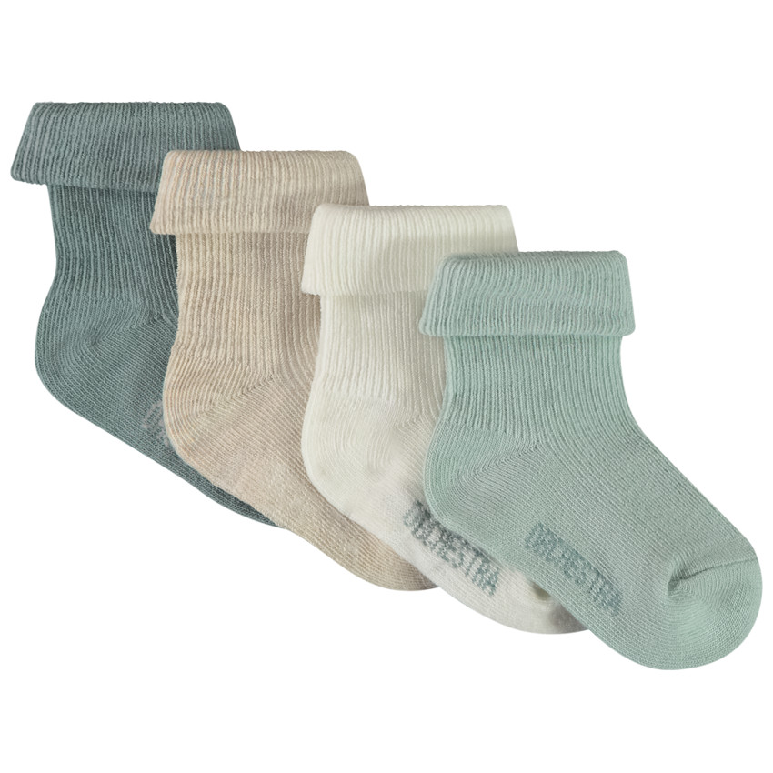 Lot de 4 paires de chaussettes uni pour bebe garcon Orchestra