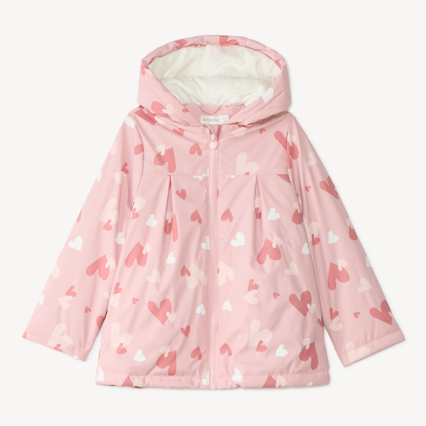 Parka de lluvia para niña con capucha y colores que cambian. 