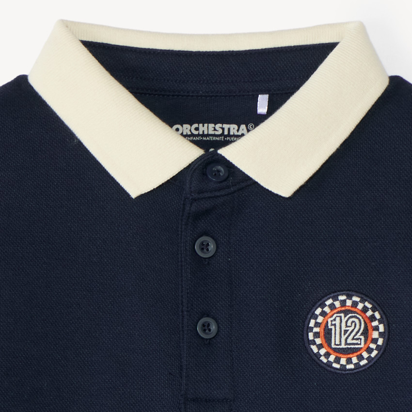 Polo niño de manga larga estilo vintage 