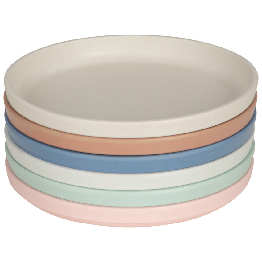 Plato redondo de bambú Gris 