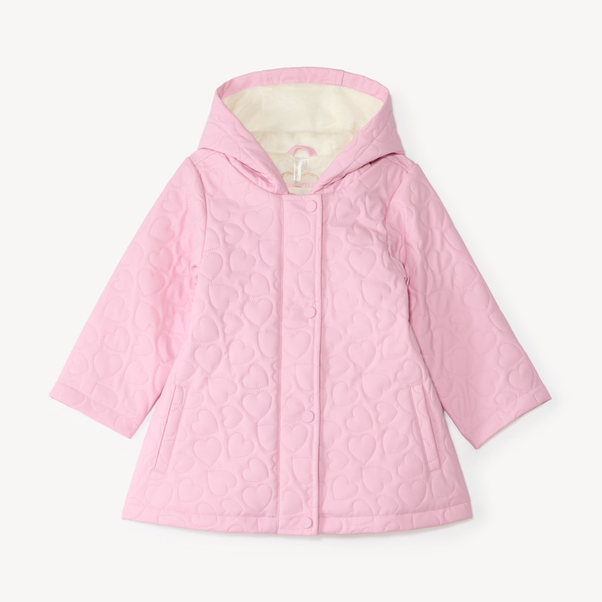 Parka de bebé niña acolchada con corazones 