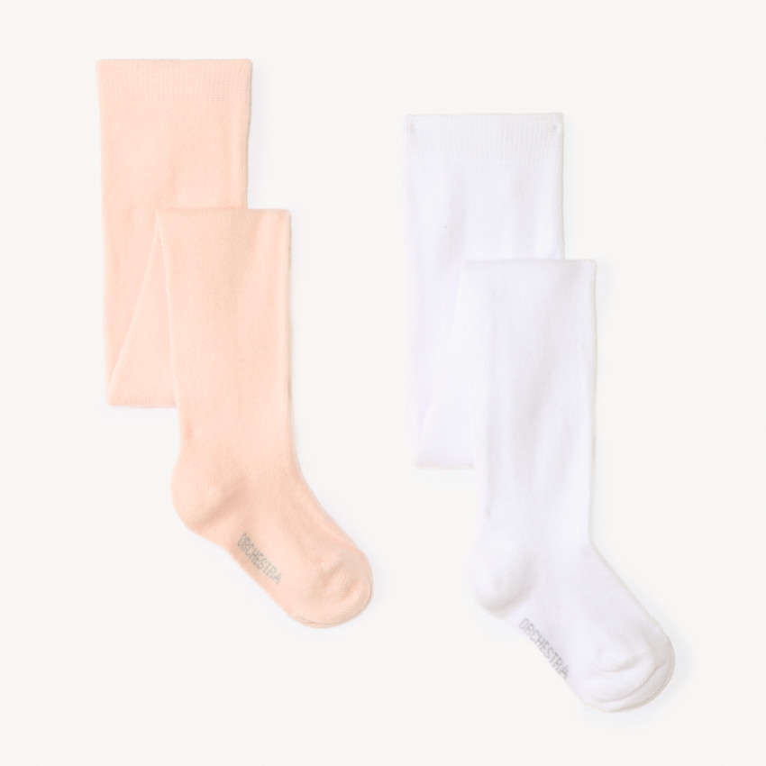 Lote de 2 pares de leotardos gruesos para bebé niña 