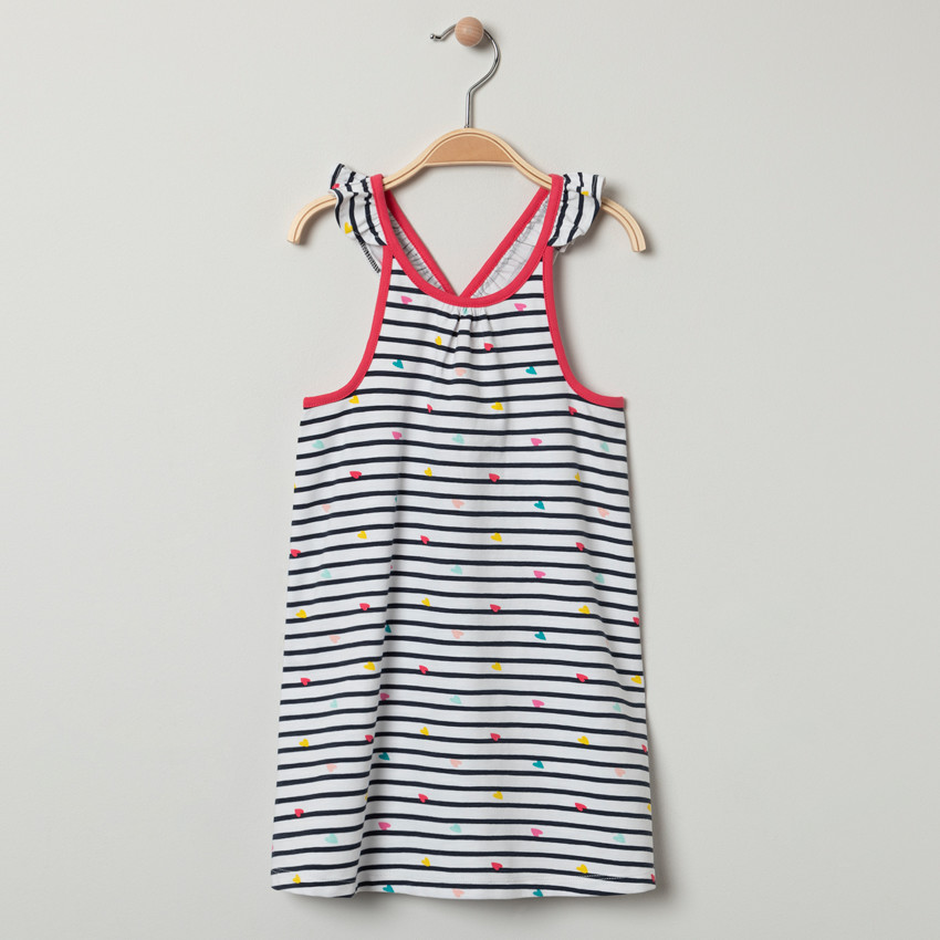 Vestido tirantes con volantes en algodón orgánico estampado all-over Main Vestido tirantes con volantes en algodón orgánico estampado all-over