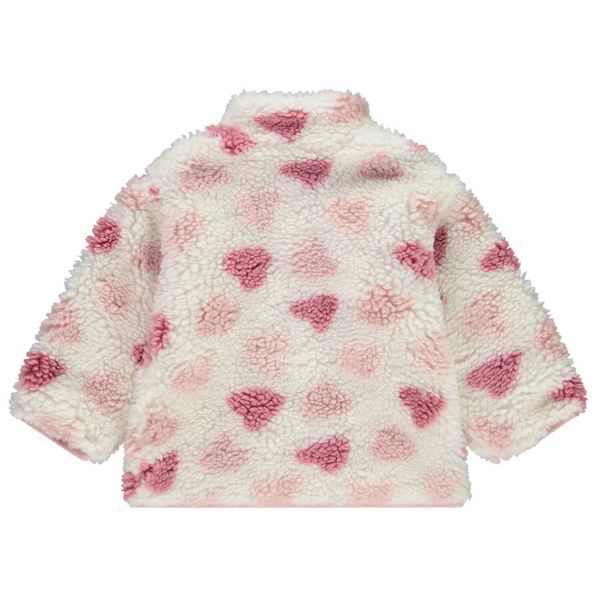 Chaqueta de sherpa con estampado de corazones para niña bebé 