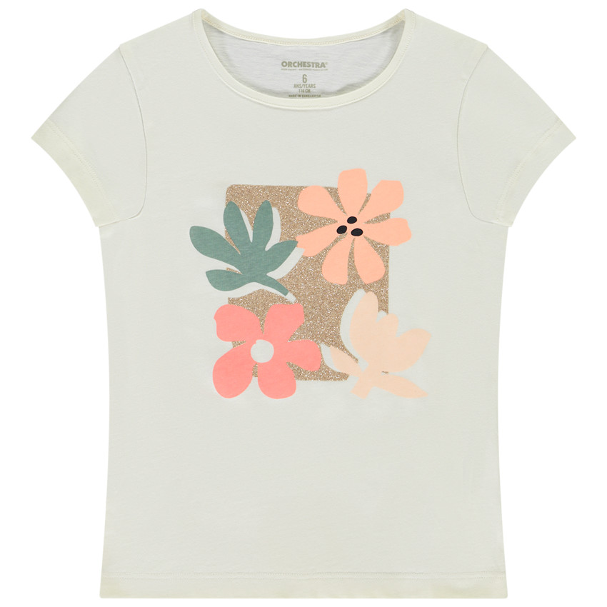 Camiseta de manga corta con fantasía brillante niña 