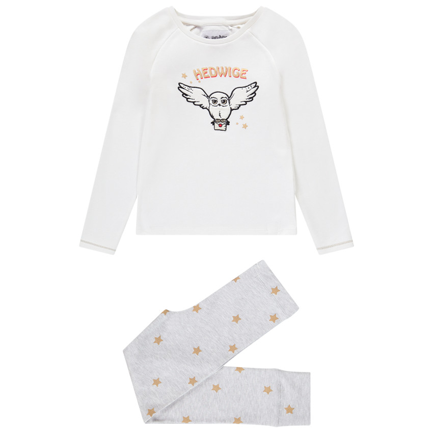 Pyjama 2 pièces en jersey motif brodé Hedwige Harry Potter 