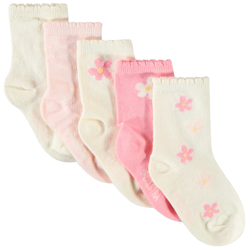 Pack de 5 pares de calcetines de fantasía para bebé niña 