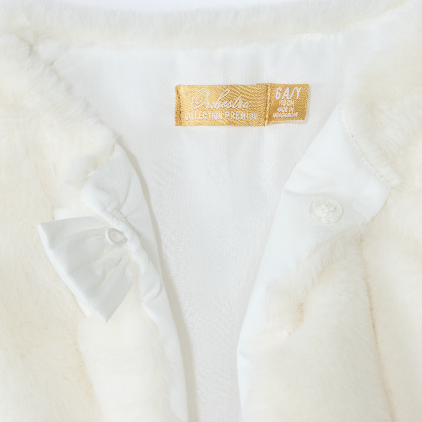 Gilet estilo bolero de piel sintética con lazo para niña 