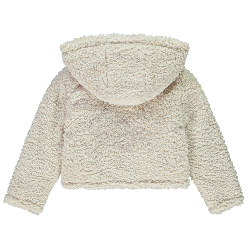 Chaqueta corta con capucha de sherpa para niña 
