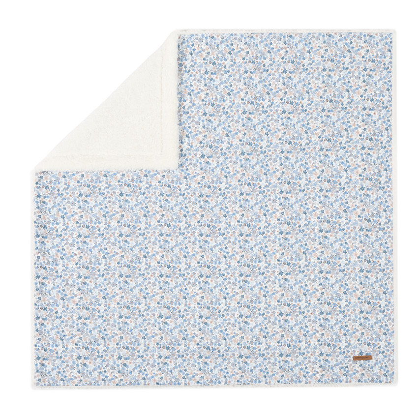 Cobertores de popelina y sherpa 80 x 80 cm - Flores Pequeñas 