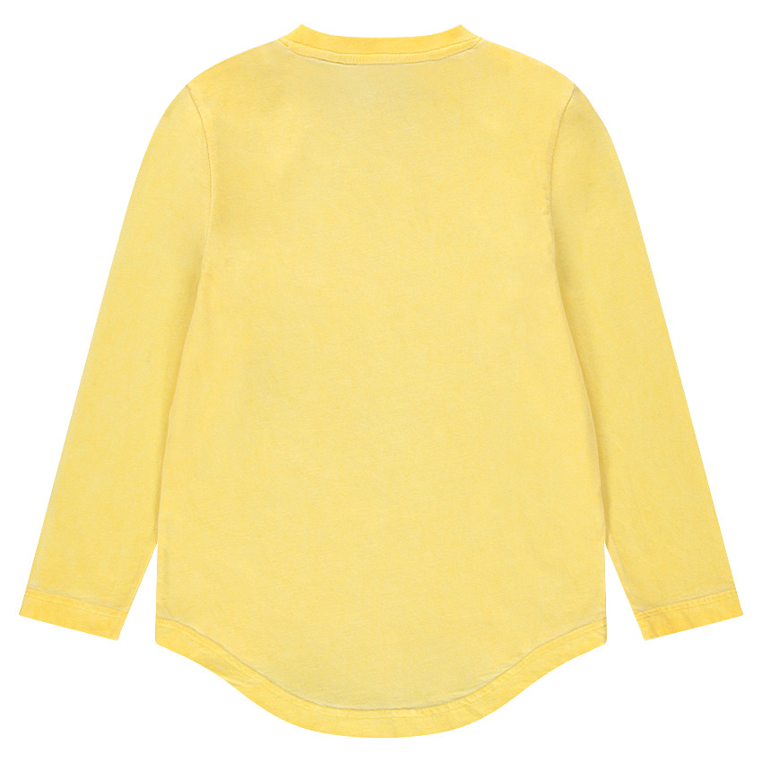 Júnior - Camiseta de manga corta de punto amarillo con estampado 