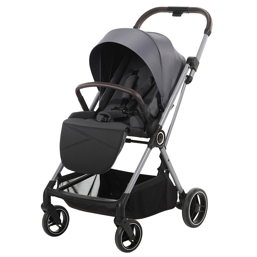 Silla de paseo compacta Flora negra 