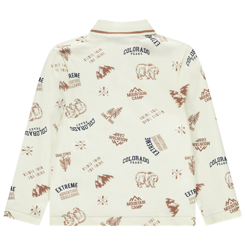 Polo de manga larga con estampado fantasía para niño 
