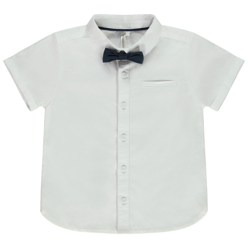 Camisa de ceremonia + pajarita para bebé niño 