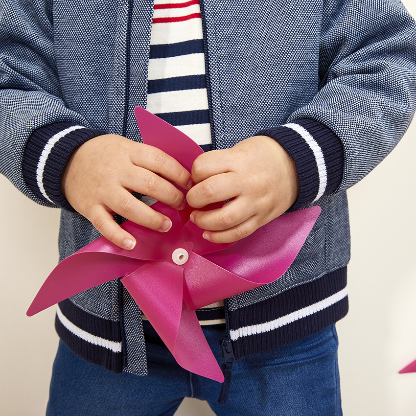 Chaleco cuello teddy de punto piqué para bebé niño 