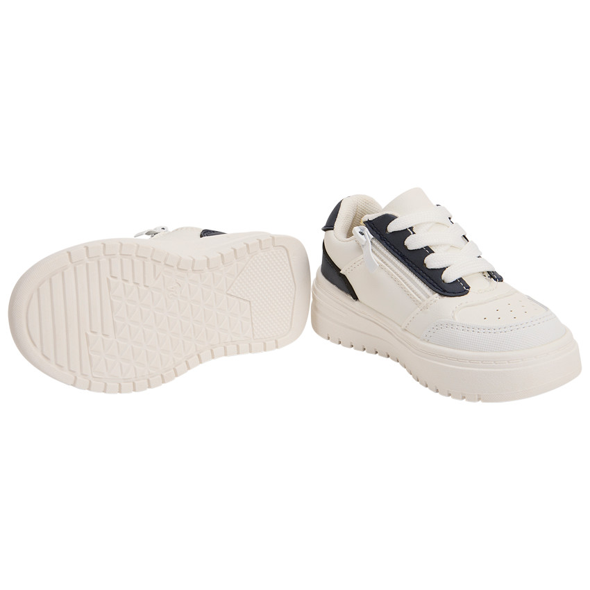 Zapatillas deportivas con cordones y cremallera + empiècements para niño 