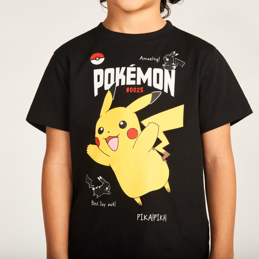 Camiseta de manga corta con estampado de Pikachu Pokémon para niño 