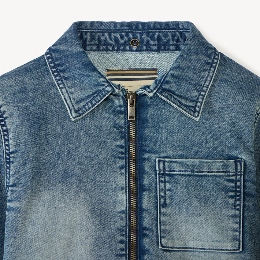 Chaqueta de mezclilla con capucha desmontable para niño 