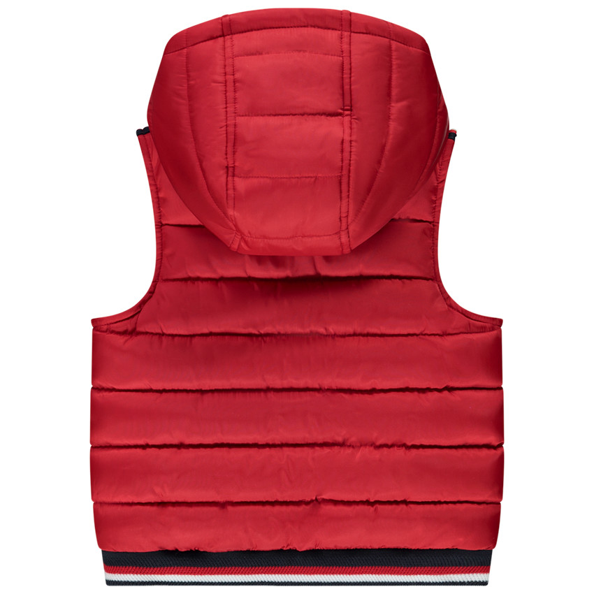 Chaleco acolchado sin mangas con parche y capucha para niño 