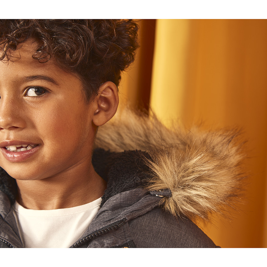 Parka grand froid déperlante à capuche en polyamide pour garçon 