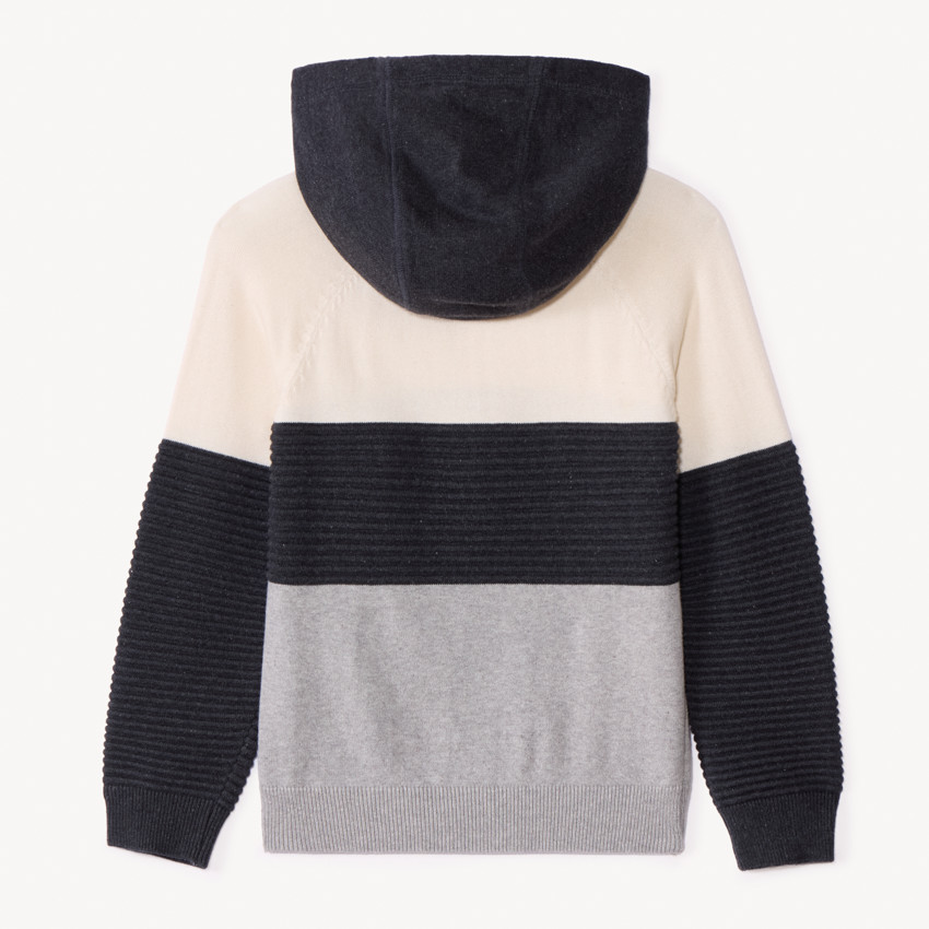 Jersey de manga larga con capucha efecto colorblock para niño 