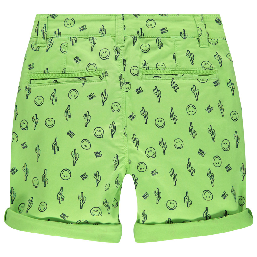 pantalon corto verde estampado Smiley all-over  