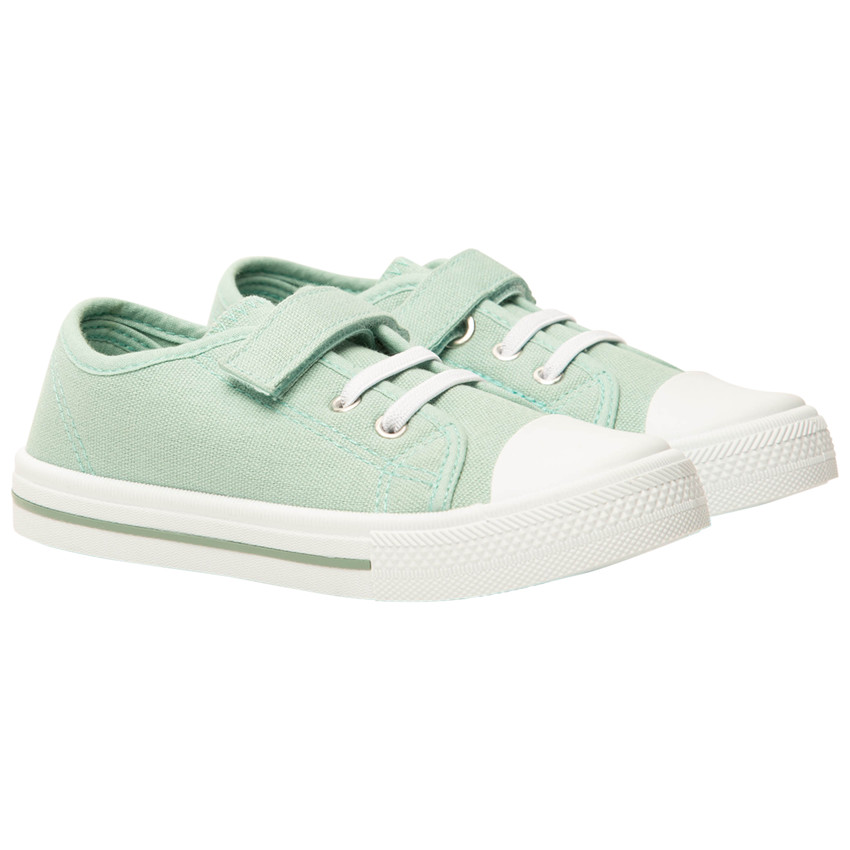 Zapatillas bajas de tela con cordones elásticos y velcro para bebé niño 