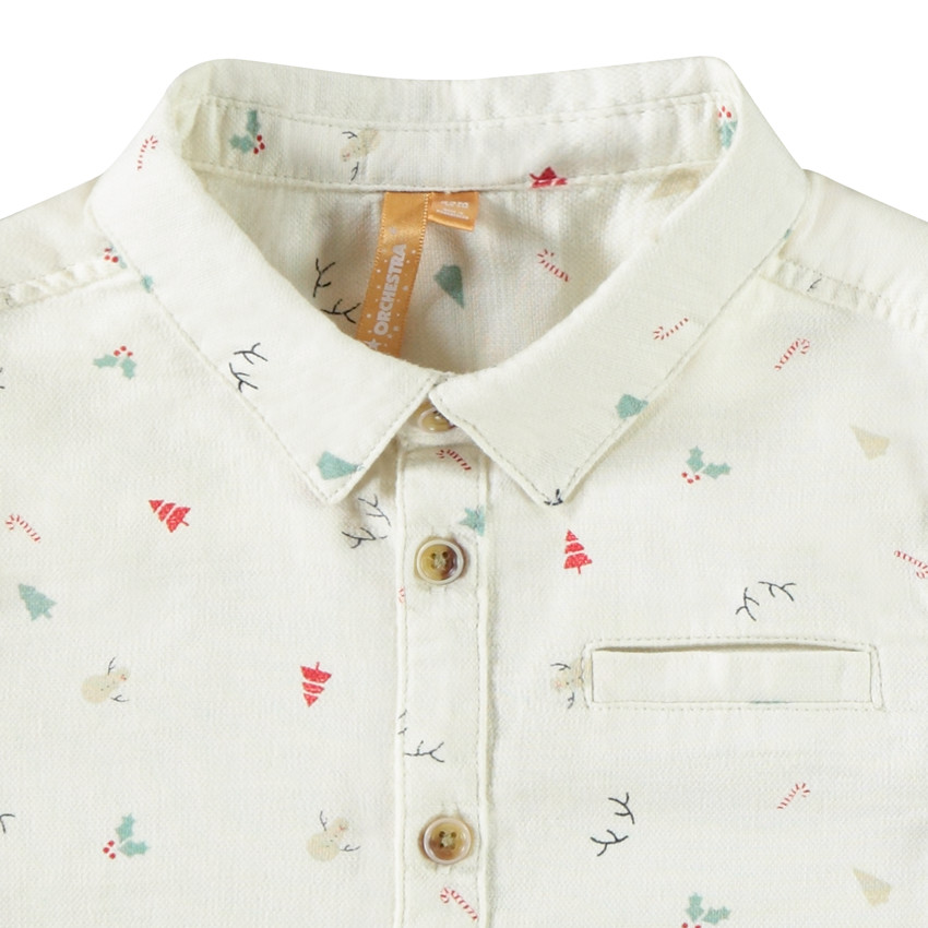 Camisa de manga larga estampada de Navidad para bebé niño 