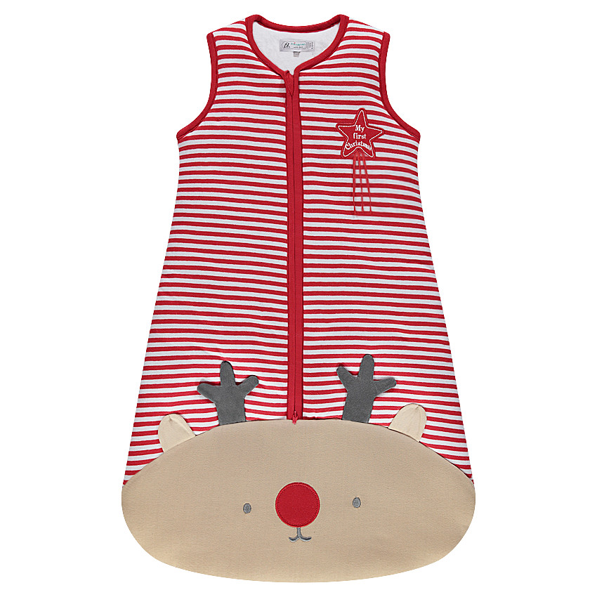 Saco de dormir sin mangas de punto de rayas con dibujo de alce  Additional Saco de dormir sin mangas de punto de rayas con dibujo de alce