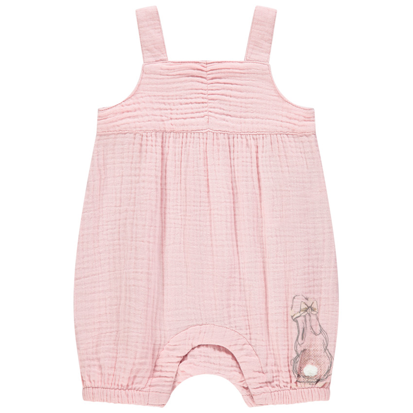 Combinaison courte en gaze de coton print lapin 