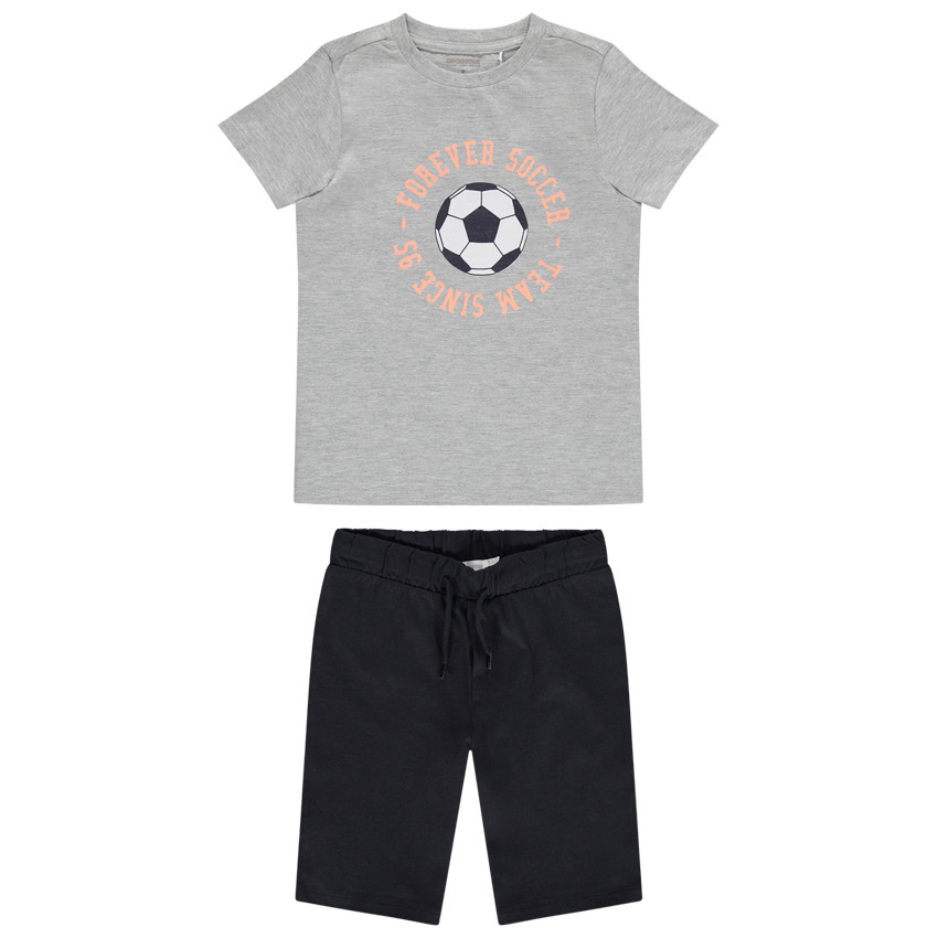Pyjama court en jersey print ballon de foot  Additional Pyjama court en jersey print ballon de foot