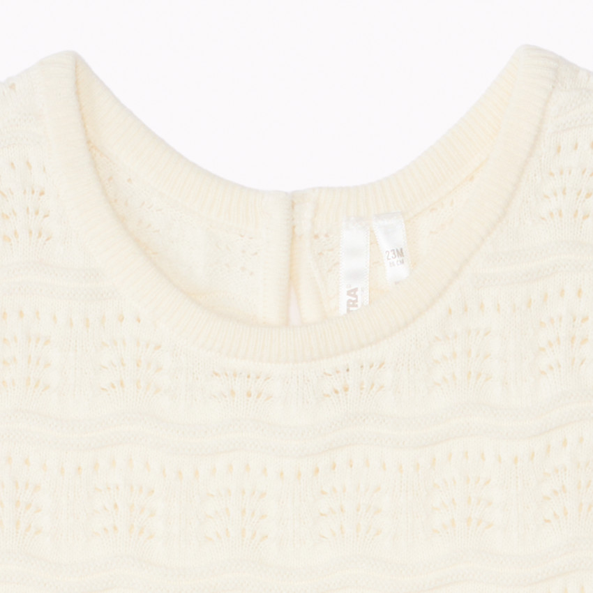 Camiseta sin mangas lisa de punto calado para niña bebé 