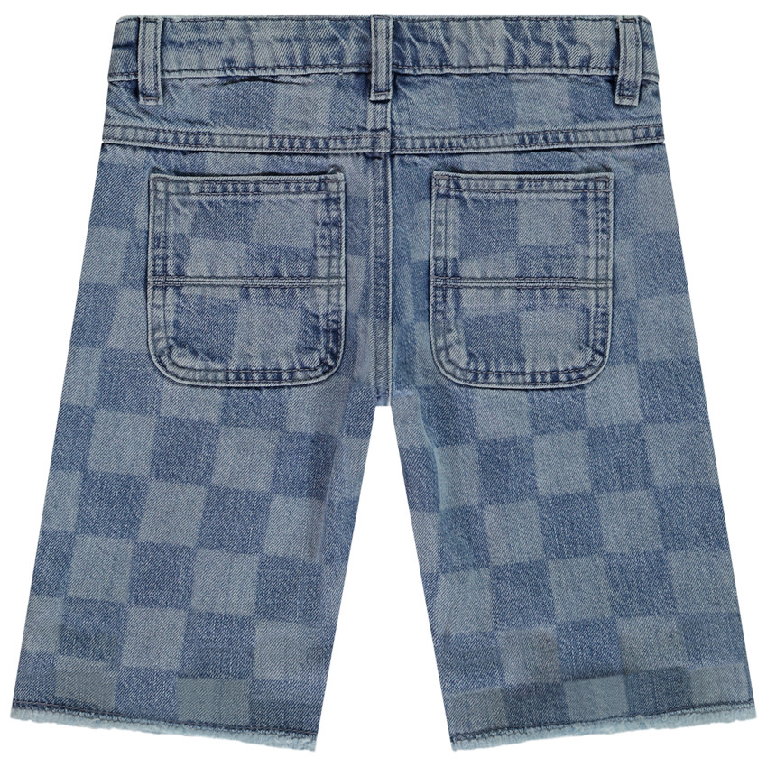 Bermudas de jean efecto damero para niño 