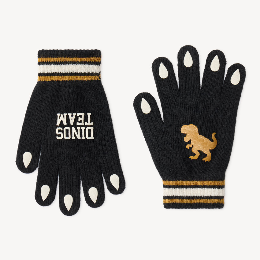 Guantes para niño con estampado de dinosaurio 