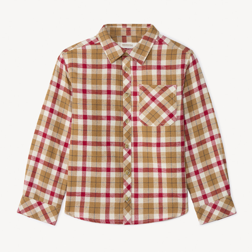 Camisa de manga larga a cuadros para niño 