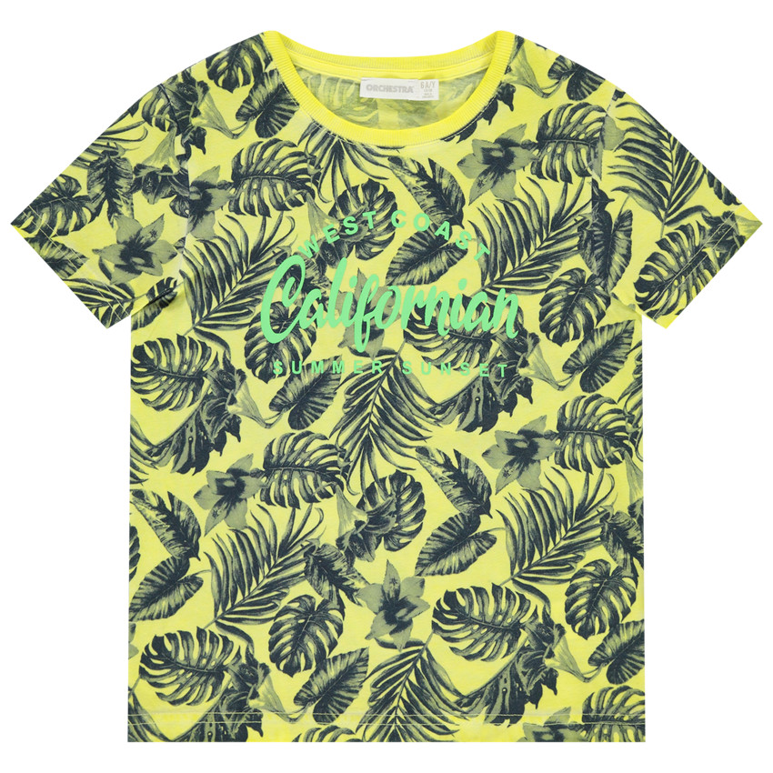 Camiseta manga corta estampado vegetal all-over 
