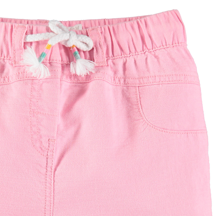Pantalón de tela rosa con cintura elástica 