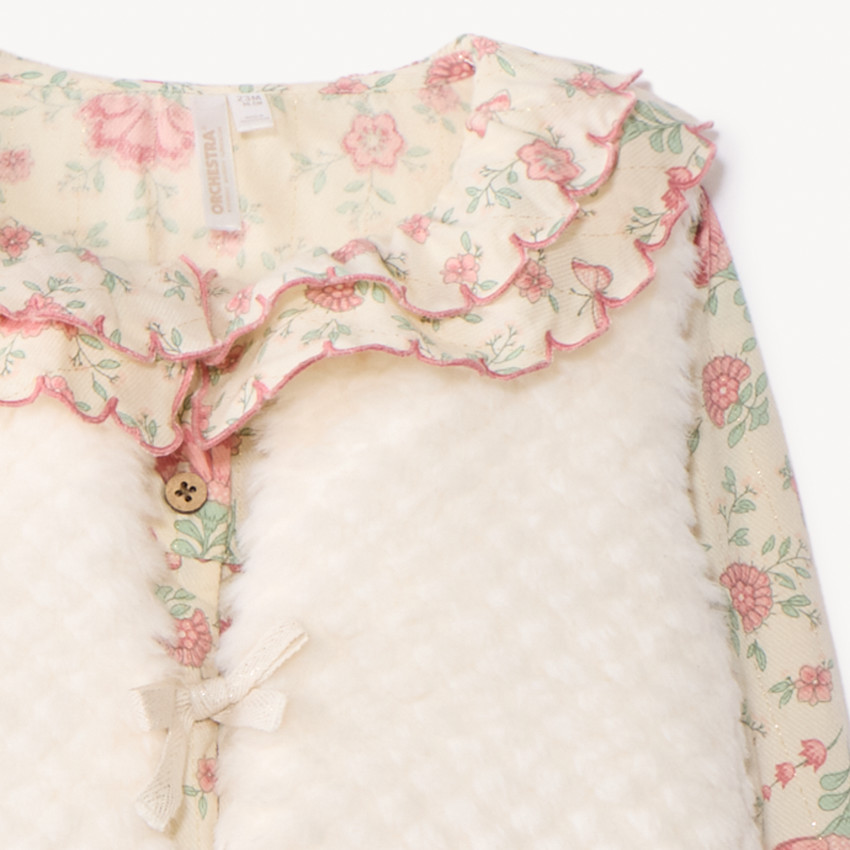 Ensemble 3 pièces avec tunique fleurie pour bébé fille 