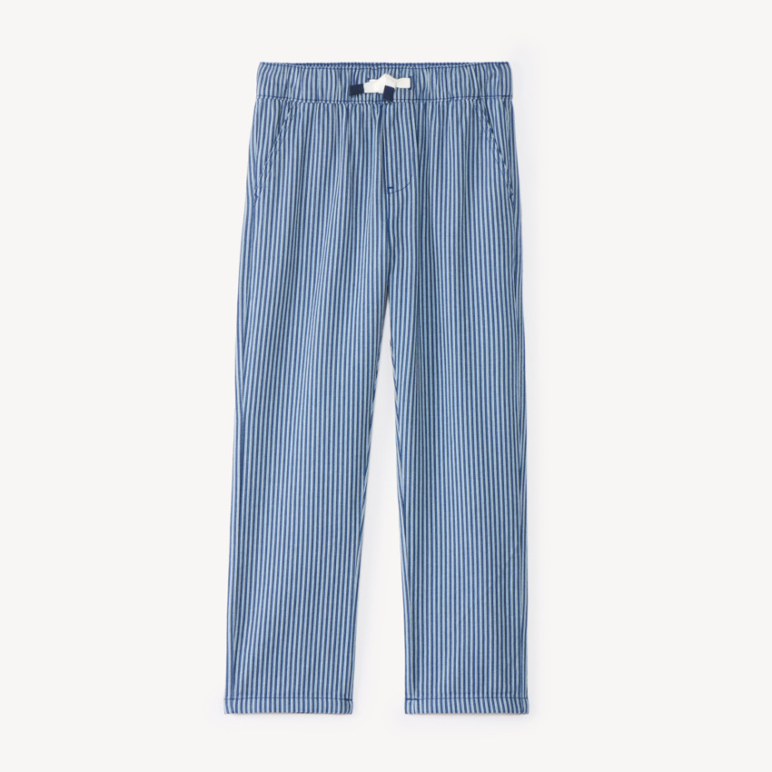 Pantalón boy baggy de tela a rayas 