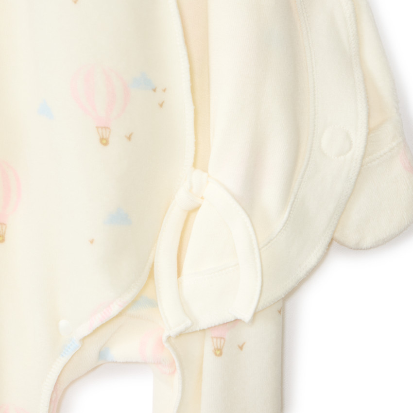 Pelele de terciopelo estampado con globos aerostáticos para bebé niña prematura 