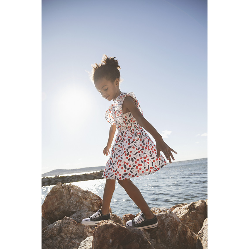 Vestido manga corta cerezas 