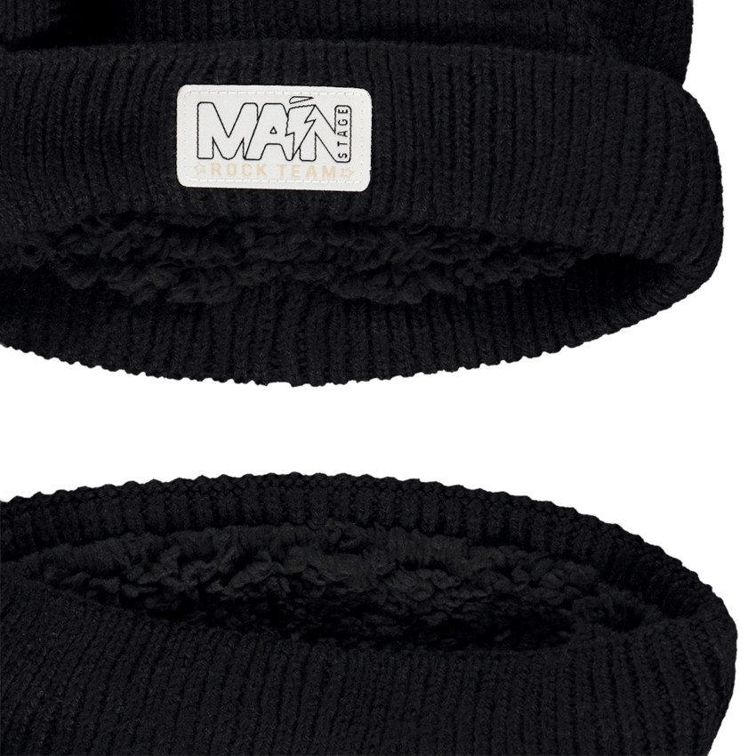 Conjunto de punto con gorro y snood unicolor para niño 