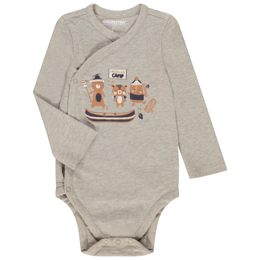 Pack de 5 bodies de manga larga con estampado de ourson para bebé niño  Additional Pack de 5 bodies de manga larga con estampado de ourson para bebé niño