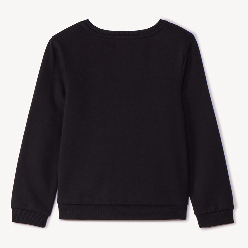 Sudadera de felpa lisa con estampado brillante para niña 