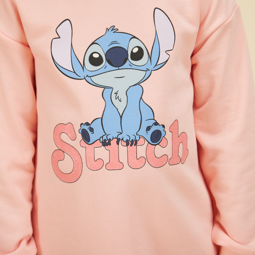 Robe sweat en molleton print Stitch Disney pour fille