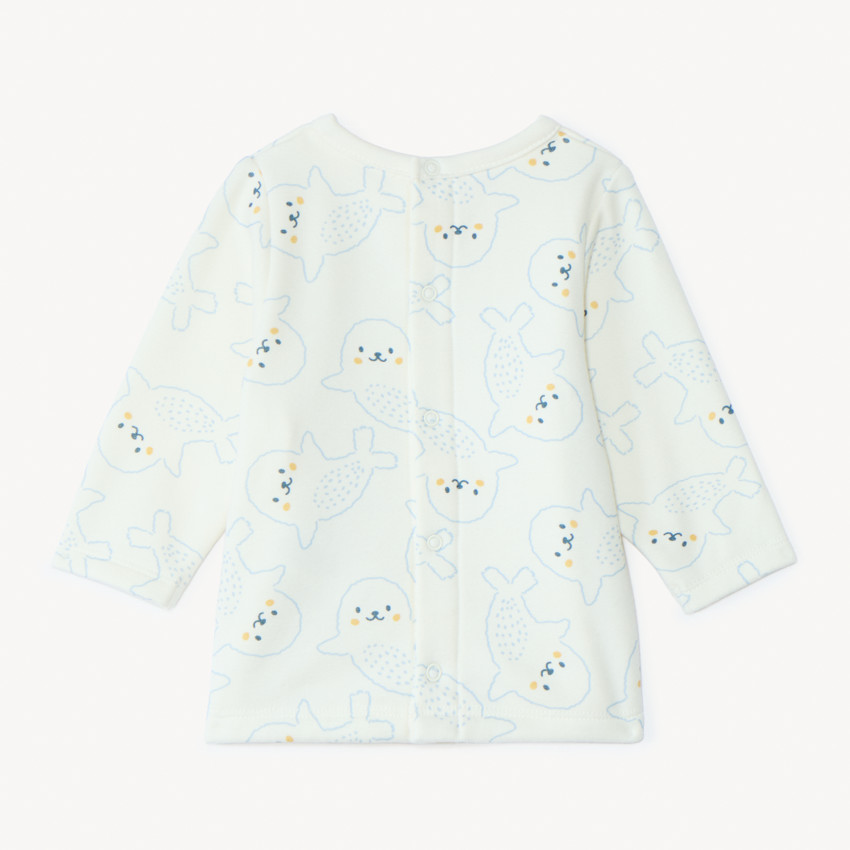 Set pyjama imprimé phoques pour bébé garçon avec finitions différentes selon l'âge 