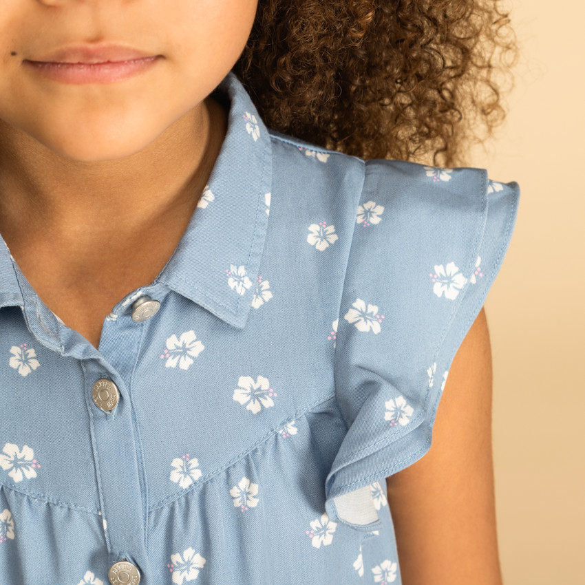 Vestido de manga corta con estampado floral para niña  Additional Vestido de manga corta con estampado floral para niña