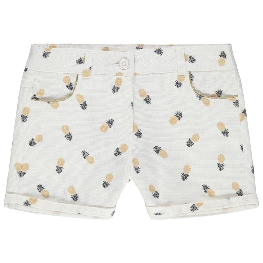Short en coton natté print ananas 